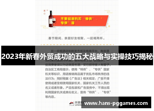 2023年新春外贸成功的五大战略与实操技巧揭秘